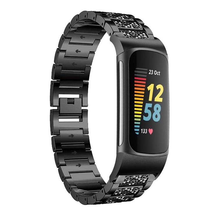 Bracelet de montre en acier inoxydable xDfind Diamond Jewelry, For Fitbit Charge 6 / 5 18mm, For Fitbit Versa 4 / 3 / Sense2 / 1 20mm, For Fitbit Inspire 2 / Ace 3 14mm, For Fitbit Charge 4 / 3 18mm