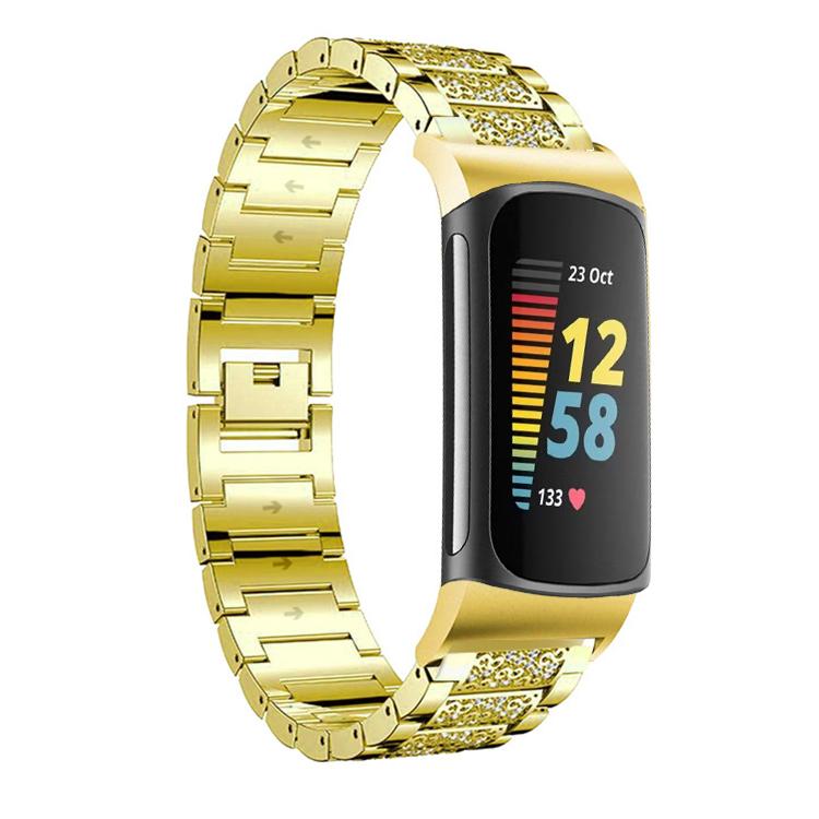 Bracelet de montre en acier inoxydable xDfind Diamond Jewelry, For Fitbit Charge 6 / 5 18mm, For Fitbit Versa 4 / 3 / Sense2 / 1 20mm, For Fitbit Inspire 2 / Ace 3 14mm, For Fitbit Charge 4 / 3 18mm