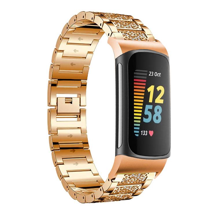 Bracelet de montre en acier inoxydable xDfind Diamond Jewelry, For Fitbit Charge 6 / 5 18mm, For Fitbit Versa 4 / 3 / Sense2 / 1 20mm, For Fitbit Inspire 2 / Ace 3 14mm, For Fitbit Charge 4 / 3 18mm