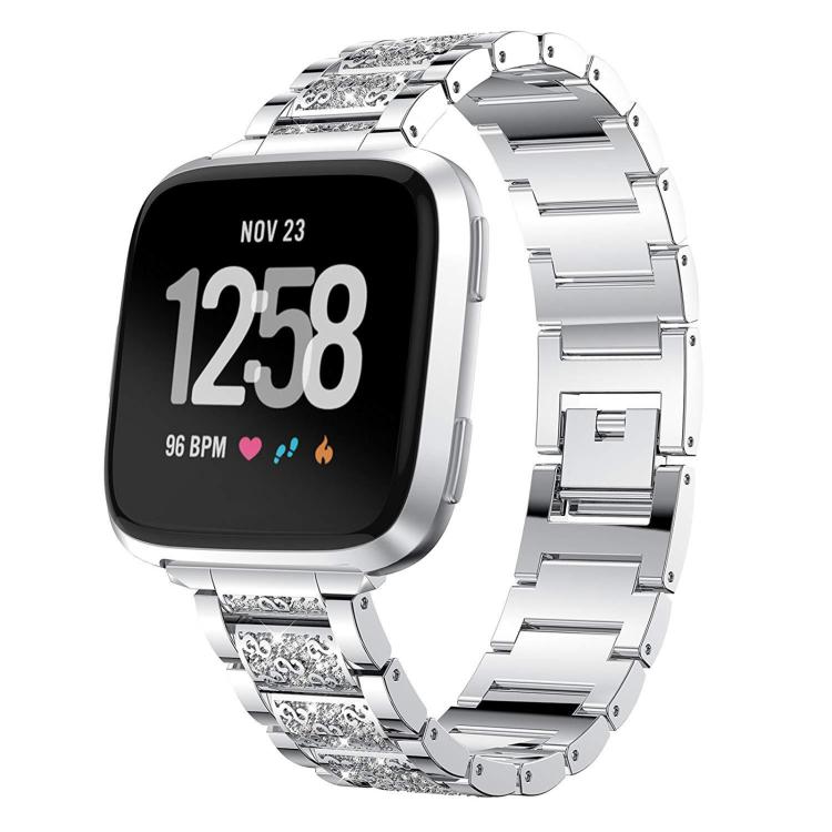 Bracelet de montre en acier inoxydable xDfind Diamond Jewelry, For Fitbit Charge 6 / 5 18mm, For Fitbit Versa 4 / 3 / Sense2 / 1 20mm, For Fitbit Inspire 2 / Ace 3 14mm, For Fitbit Charge 4 / 3 18mm