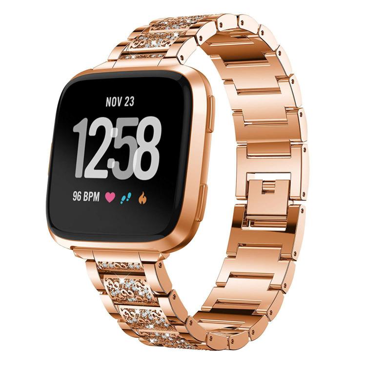 Bracelet de montre en acier inoxydable xDfind Diamond Jewelry, For Fitbit Charge 6 / 5 18mm, For Fitbit Versa 4 / 3 / Sense2 / 1 20mm, For Fitbit Inspire 2 / Ace 3 14mm, For Fitbit Charge 4 / 3 18mm