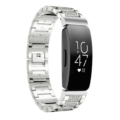Bracelet de montre en acier inoxydable xDfind Diamond Jewelry, For Fitbit Charge 6 / 5 18mm, For Fitbit Versa 4 / 3 / Sense2 / 1 20mm, For Fitbit Inspire 2 / Ace 3 14mm, For Fitbit Charge 4 / 3 18mm
