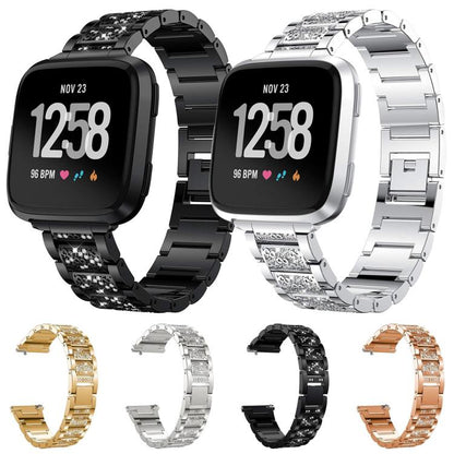 Bracelet de montre en acier inoxydable xDfind Diamond Jewelry, For Fitbit Charge 6 / 5 18mm, For Fitbit Versa 4 / 3 / Sense2 / 1 20mm, For Fitbit Inspire 2 / Ace 3 14mm, For Fitbit Charge 4 / 3 18mm