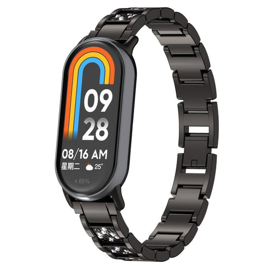 Bracelet de montre en acier inoxydable xDfind Diamond Jewelry, For Xiaomi Smart Band 11 / 10 / 9 / 8, For Xiaomi Band 10 Pro / 9 Pro / Redmi Watch 6, For Redmi Watch 3 Active / Lite 20mm, For Redmi Watch 3 20mm