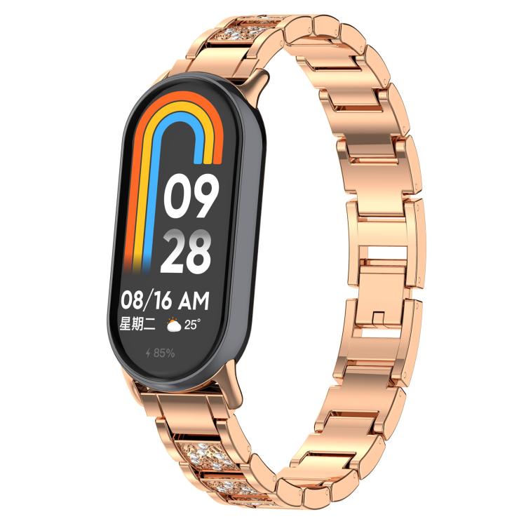 Bracelet de montre en acier inoxydable xDfind Diamond Jewelry, For Xiaomi Band 10 Pro / 9 Pro / Redmi Watch 6, For Xiaomi Smart Band 10 / 9 / 8 / NFC 14mm, For Redmi Watch 3 Active / Lite 20mm, For Redmi Watch 3 20mm