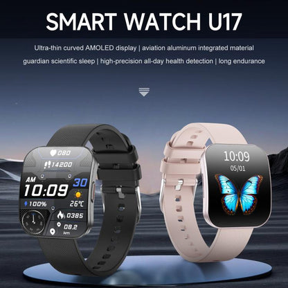 Montre connectée sport U17 avec écran incurvé ultra-fin de 1,85 pouce et certification IP68