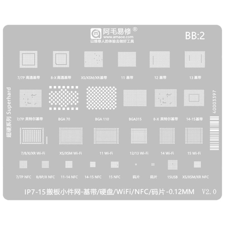 AMAOE 0.12mm Reballing Stencil