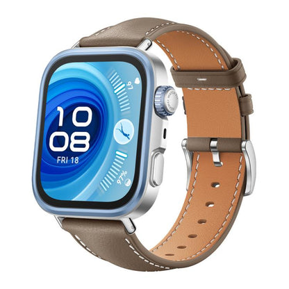 Bracelet de montre xDfind Flat Head Black Shark en cuir grainé fin, For Huawei Watch Fit 5 / Fit 5 Pro 20mm, For Huawei Watch D2 22mm
