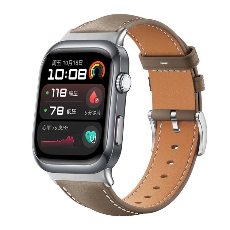 Bracelet de montre xDfind Flat Head Black Shark en cuir grainé fin, For Huawei Watch Fit 5 / Fit 5 Pro 20mm, For Huawei Watch D2 22mm