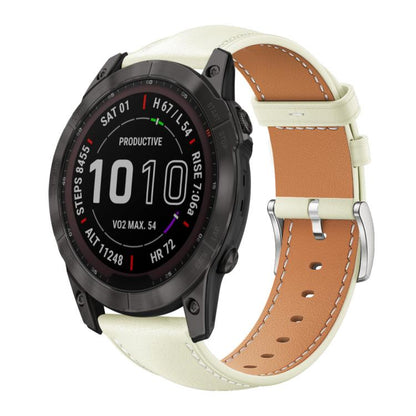 Bracelet de montre xDfind Flat Head Black Shark en cuir grainé fin, For Garmin Fenix 8/7/6/5 22mm 20mm, For Garmin Fenix 8/7X/6X/5X 26mm 22mm, For Garmin Forerunner 220/735/735XT/230/235 20mm, For Garmin Forerunner 35/30/35j 20mm
