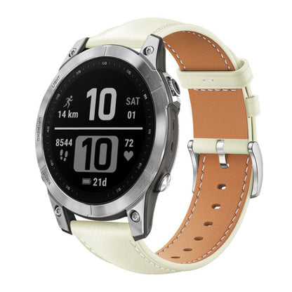 Bracelet de montre xDfind Flat Head Black Shark en cuir grainé fin, For Garmin Fenix 8/7/6/5 22mm 20mm, For Garmin Fenix 8/7X/6X/5X 26mm 22mm, For Garmin Forerunner 220/735/735XT/230/235 20mm, For Garmin Forerunner 35/30/35j 20mm