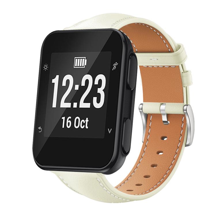Bracelet de montre xDfind Flat Head Black Shark en cuir grainé fin, For Garmin Fenix 8/7/6/5 22mm 20mm, For Garmin Fenix 8/7X/6X/5X 26mm 22mm, For Garmin Forerunner 220/735/735XT/230/235 20mm, For Garmin Forerunner 35/30/35j 20mm