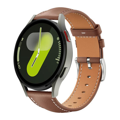 Bracelet de montre xDfind Flat Head Black Shark en cuir grainé fin, For Samsung Galaxy Watch Ultra / Ultra 2025, For Samsung Galaxy Watch8 / Watch8 Classic, For Samsung Galaxy Watch7 / FE / 6 / 5 / 4