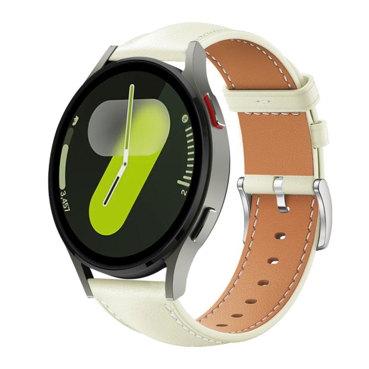 Bracelet de montre xDfind Flat Head Black Shark en cuir grainé fin, For Samsung Galaxy Watch Ultra / Ultra 2025, For Samsung Galaxy Watch8 / Watch8 Classic, For Samsung Galaxy Watch7 / FE / 6 / 5 / 4