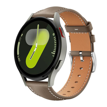 Bracelet de montre xDfind Flat Head Black Shark en cuir grainé fin, For Samsung Galaxy Watch Ultra / Ultra 2025, For Samsung Galaxy Watch8 / Watch8 Classic, For Samsung Galaxy Watch7 / FE / 6 / 5 / 4