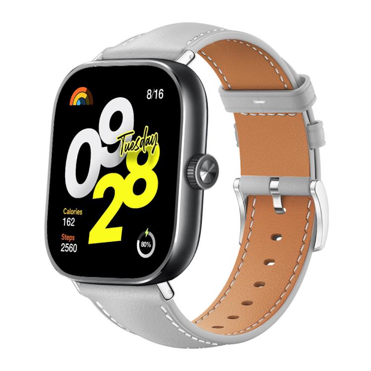 Bracelet de montre xDfind Flat Head Black Shark en cuir grainé fin, For Xiaomi Band 10 Pro / 9 Pro / Redmi Watch 6, For Redmi Watch 3 Active / Lite 20mm, For Redmi Watch 3 20mm