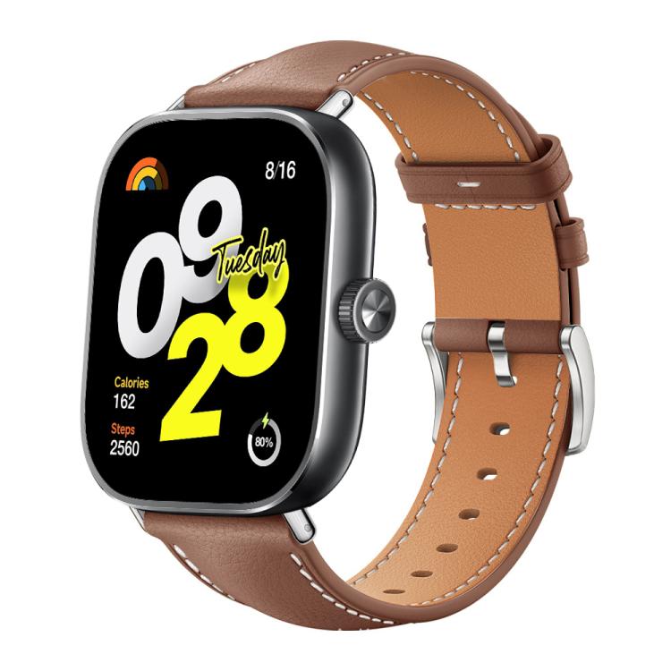 Bracelet de montre xDfind Flat Head Black Shark en cuir grainé fin, For Xiaomi Band 10 Pro / 9 Pro / Redmi Watch 6, For Redmi Watch 3 Active / Lite 20mm, For Redmi Watch 3 20mm