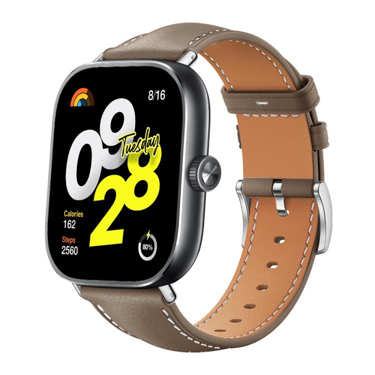 Bracelet de montre xDfind Flat Head Black Shark en cuir grainé fin, For Xiaomi Band 10 Pro / 9 Pro / Redmi Watch 6, For Redmi Watch 3 Active / Lite 20mm, For Redmi Watch 3 20mm
