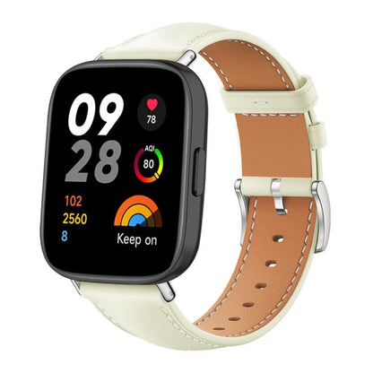 Bracelet de montre xDfind Flat Head Black Shark en cuir grainé fin, For Xiaomi Band 10 Pro / 9 Pro / Redmi Watch 6, For Redmi Watch 3 Active / Lite 20mm, For Redmi Watch 3 20mm