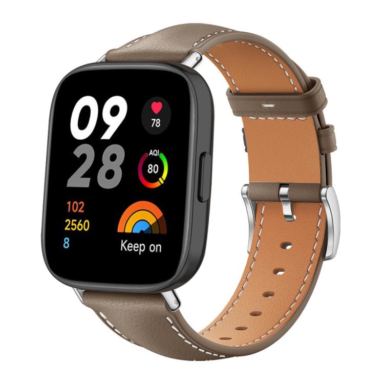 Bracelet de montre xDfind Flat Head Black Shark en cuir grainé fin, For Xiaomi Band 10 Pro / 9 Pro / Redmi Watch 6, For Redmi Watch 3 Active / Lite 20mm, For Redmi Watch 3 20mm