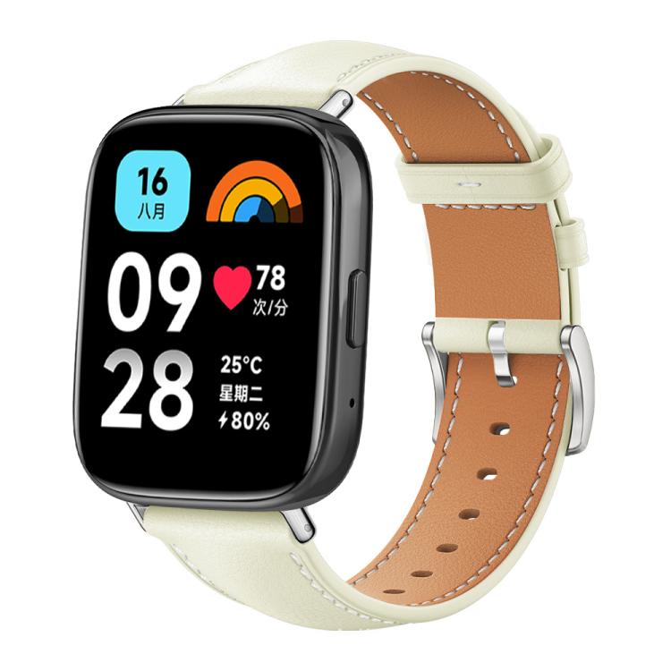Bracelet de montre xDfind Flat Head Black Shark en cuir grainé fin, For Xiaomi Band 10 Pro / 9 Pro / Redmi Watch 6, For Redmi Watch 3 Active / Lite 20mm, For Redmi Watch 3 20mm