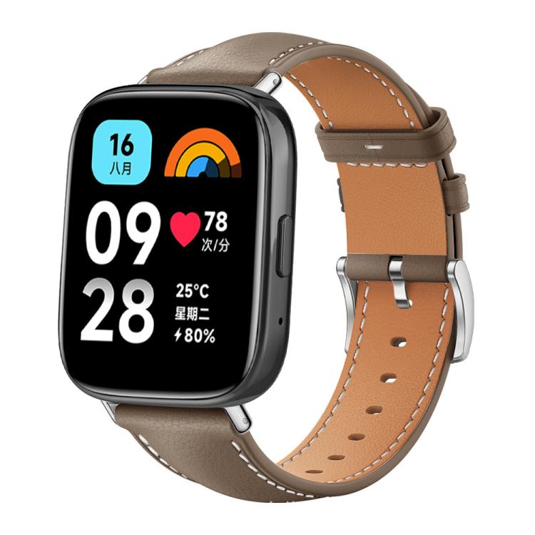 Bracelet de montre xDfind Flat Head Black Shark en cuir grainé fin, For Xiaomi Band 10 Pro / 9 Pro / Redmi Watch 6, For Redmi Watch 3 Active / Lite 20mm, For Redmi Watch 3 20mm