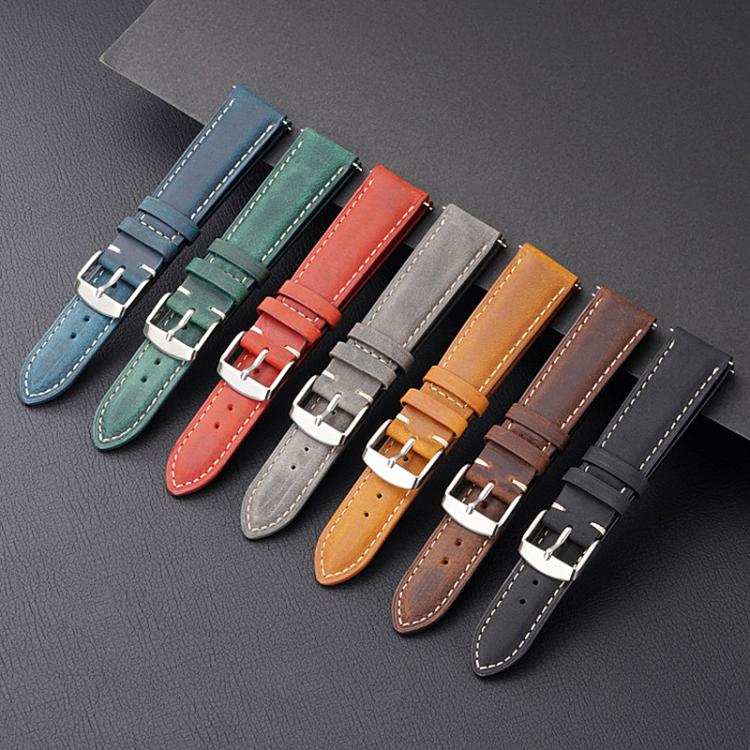 Bracelet de montre en cuir texturé Crazy Horse rétro xDfind, 24mm for Suunto 9 / 9 Baro / D5 / Core / 7, 14mm, 18mm, 20mm, 22mm