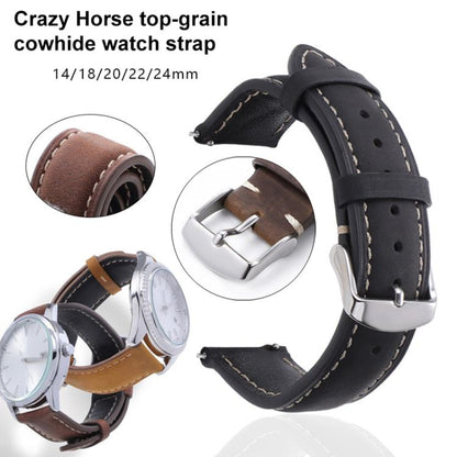 Bracelet de montre en cuir texturé Crazy Horse rétro xDfind, 24mm for Suunto 9 / 9 Baro / D5 / Core / 7, 14mm, 18mm, 20mm, 22mm