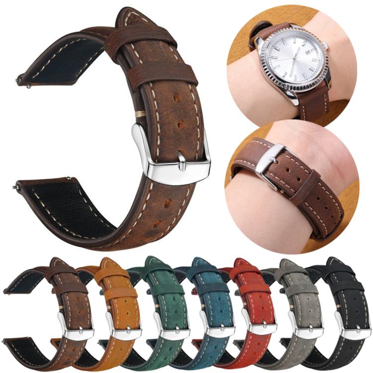 Bracelet de montre en cuir texturé Crazy Horse rétro xDfind, 24mm for Suunto 9 / 9 Baro / D5 / Core / 7, 14mm, 18mm, 20mm, 22mm