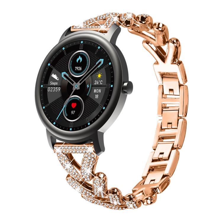 Bracelet de montre en métal à petits diamants torsadés xDfind, 20mm For COROS APEX 2 42mm / PACE 2, 20mm For Huawei Watch GT4 / GT3 / GT2, 20mm For Amazfit Bip U / Bip Lite / Bip 3 Pro, 20mm For Amazfit GTS4 Mini/3/2 /2e/2 Mini                         ...