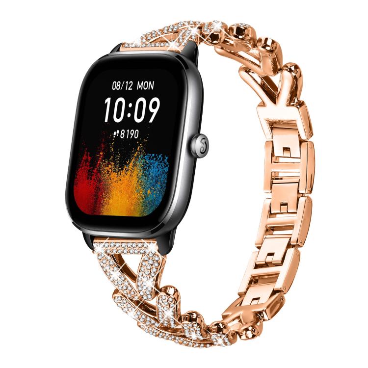 Bracelet de montre en métal à petits diamants torsadés xDfind, 20mm For COROS APEX 2 42mm / PACE 2, 20mm For Huawei Watch GT4 / GT3 / GT2, 20mm For Amazfit Bip U / Bip Lite / Bip 3 Pro, 20mm For Amazfit GTS4 Mini/3/2 /2e/2 Mini                         ...