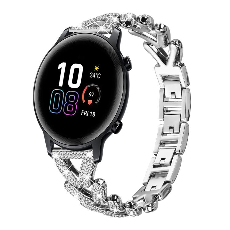 Bracelet de montre en métal à petits diamants torsadés xDfind, 20mm For COROS APEX 2 42mm / PACE 2, 20mm For Huawei Watch GT4 / GT3 / GT2, 20mm For Amazfit Bip U / Bip Lite / Bip 3 Pro, 20mm For Amazfit GTS4 Mini/3/2 /2e/2 Mini                         ...