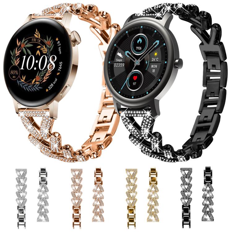 Bracelet de montre en métal à petits diamants torsadés xDfind, 20mm For COROS APEX 2 42mm / PACE 2, 20mm For Huawei Watch GT4 / GT3 / GT2, 20mm For Amazfit Bip U / Bip Lite / Bip 3 Pro, 20mm For Amazfit GTS4 Mini/3/2 /2e/2 Mini                         ...