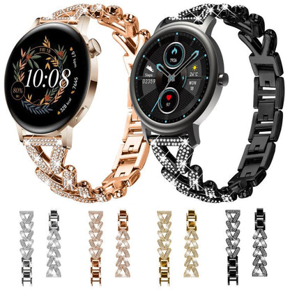 Bracelet de montre en métal à petits diamants torsadés xDfind, 20mm For COROS APEX 2 42mm / PACE 2, 20mm For Huawei Watch GT4 / GT3 / GT2, 20mm For Amazfit Bip U / Bip Lite / Bip 3 Pro, 20mm For Amazfit GTS4 Mini/3/2 /2e/2 Mini                         ...