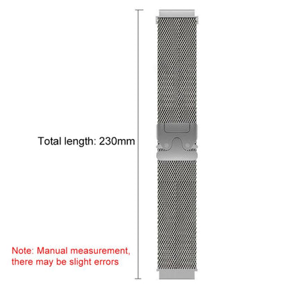 Bracelet de montre xDfind en acier inoxydable à maille fine surélevée et boucle parachute milanaise, 22mm