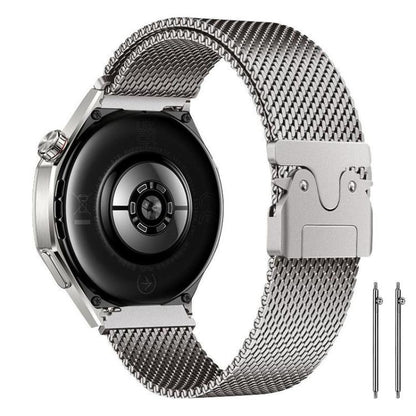 Bracelet de montre xDfind en acier inoxydable à maille fine surélevée et boucle parachute milanaise, 22mm