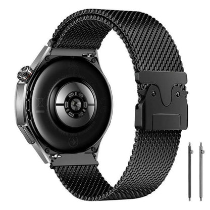 Bracelet de montre xDfind en acier inoxydable à maille fine surélevée et boucle parachute milanaise, 22mm