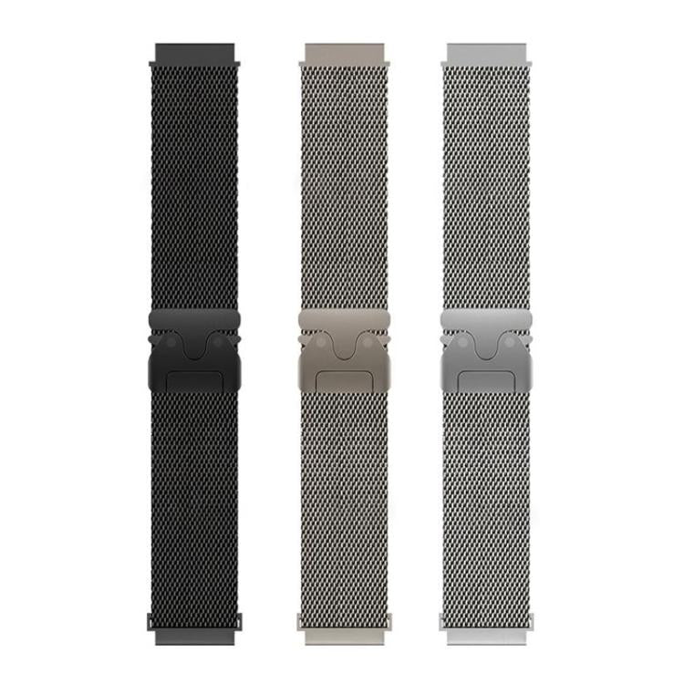 Bracelet de montre xDfind en acier inoxydable à maille fine surélevée et boucle parachute milanaise, 22mm