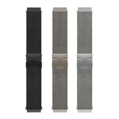 Bracelet de montre xDfind en acier inoxydable à maille fine surélevée et boucle parachute milanaise, 22mm