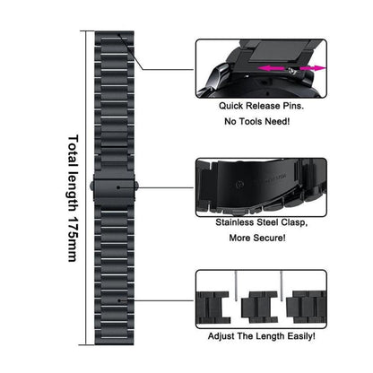 Bracelet de montre en acier inoxydable à trois perles, For Galaxy Watch9 / 8 / 8 Classic