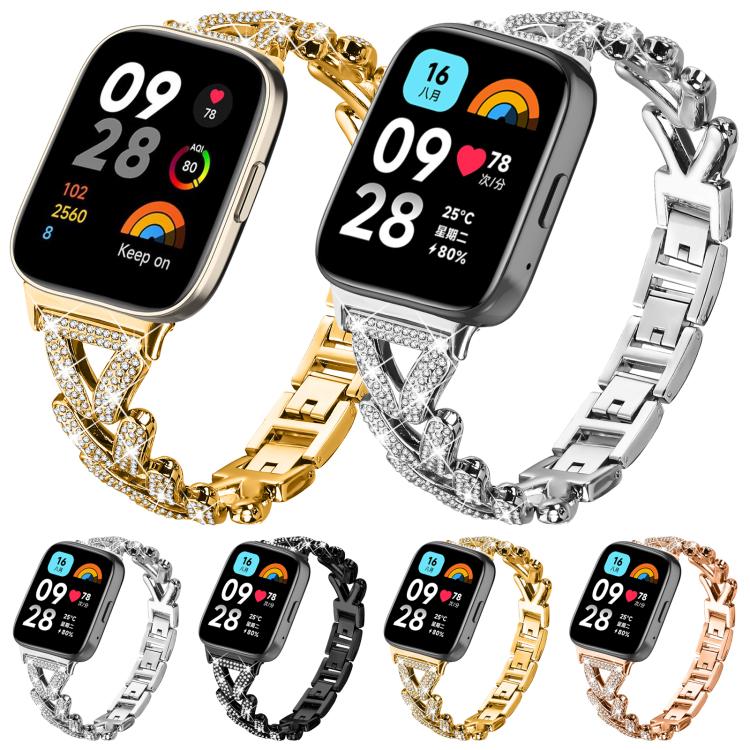 20mm xDfind Small Twist Diamond Metal Watch Band, For Xiaomi Band 9 Pro/8 Pro / Redmi Watch 6/5/4, For Redmi Watch 3 Active / Watch 3 Lite, For Redmi Watch 3
