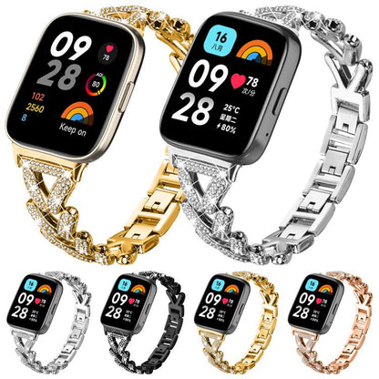 20mm xDfind Small Twist Diamond Metal Watch Band, For Xiaomi Band 9 Pro/8 Pro / Redmi Watch 6/5/4, For Redmi Watch 3 Active / Watch 3 Lite, For Redmi Watch 3