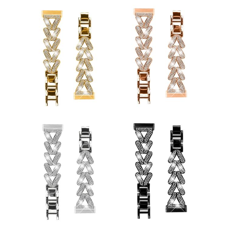20mm xDfind Small Twist Diamond Metal Watch Band, For Fitbit Versa 4 / 3 / Sense / Sense 2