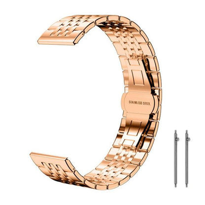 Bracelet de montre xDfind à sept perles en acier inoxydable massif, 14mm, 18mm, 20mm, 22mm