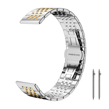 Bracelet de montre xDfind à sept perles en acier inoxydable massif, 14mm, 18mm, 20mm, 22mm