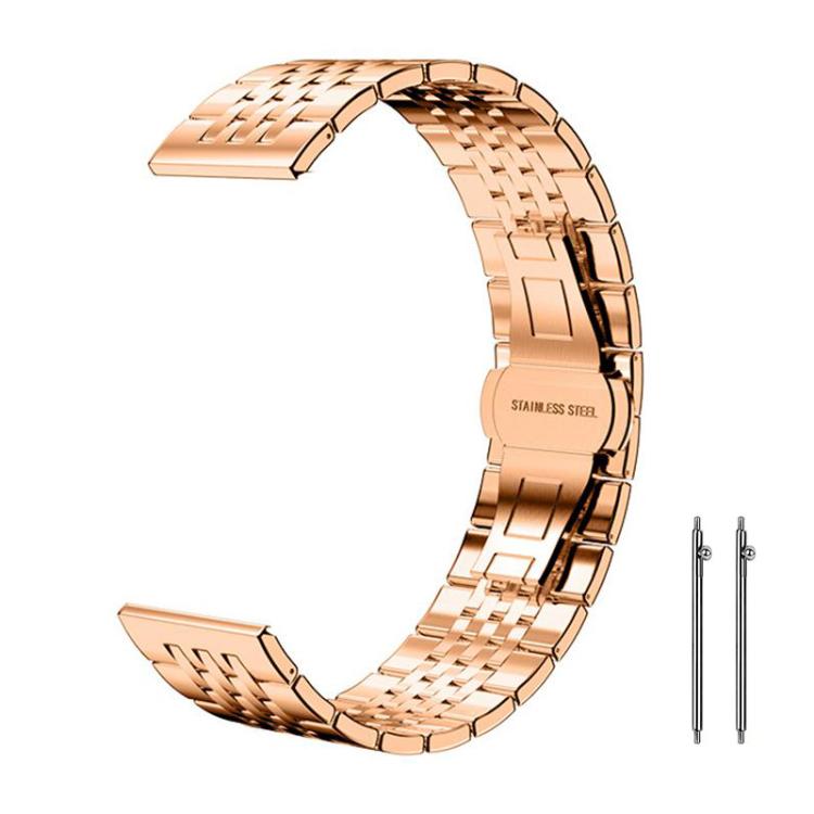 Bracelet de montre xDfind à sept perles en acier inoxydable massif, 14mm, 18mm, 20mm, 22mm