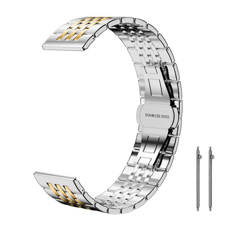 Bracelet de montre xDfind à sept perles en acier inoxydable massif, 14mm, 18mm, 20mm, 22mm