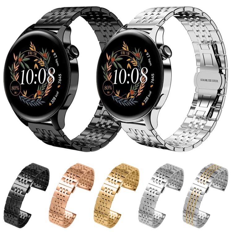 Bracelet de montre xDfind à sept perles en acier inoxydable massif, 14mm, 18mm, 20mm, 22mm