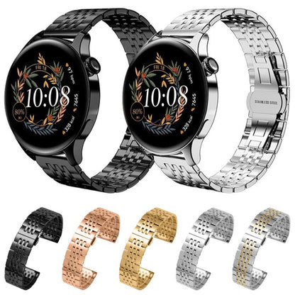 Bracelet de montre xDfind à sept perles en acier inoxydable massif, 14mm, 18mm, 20mm, 22mm