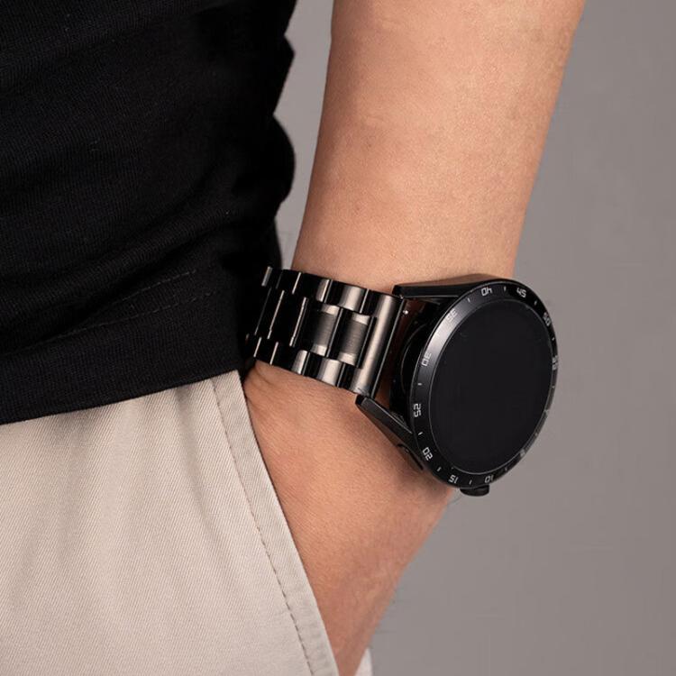 Bracelet de montre xDfind à cinq perles en acier inoxydable massif avec boucle papillon, 14mm, 18mm, 20mm, 22mm